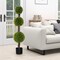 4 Feet Decorative Faux Boxwood Topiary in Black Planter Indoor Greenery for Modern Living Spaces